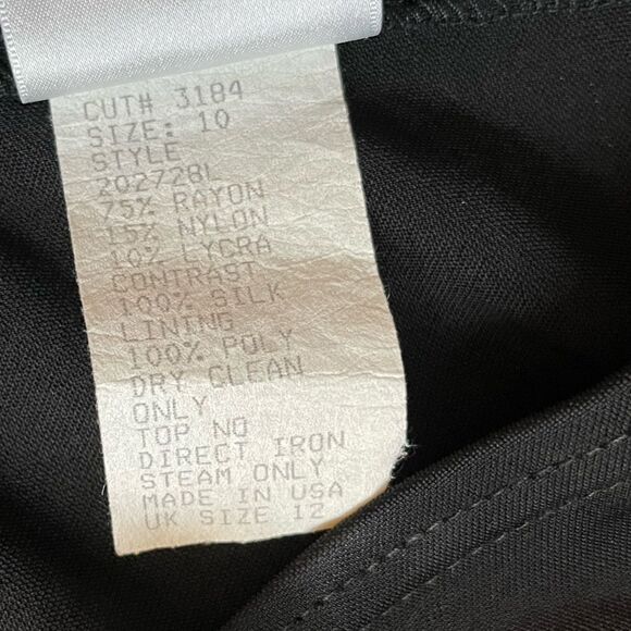 Vintage Tadashi Shoji formal black and cream long sleeveless dress size 10 - Picture 5 of 5